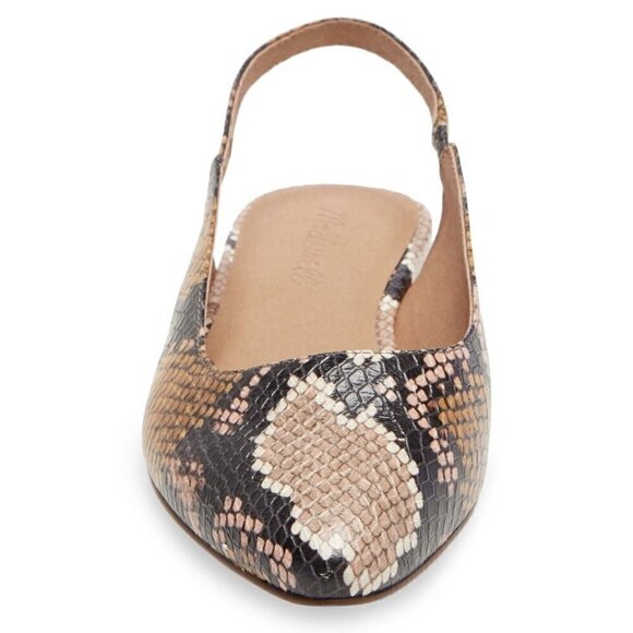 NEW Madewell The Margot Slingback Flats Shoes Snake Embossed Leather Size 9 - Picture 4 of 6